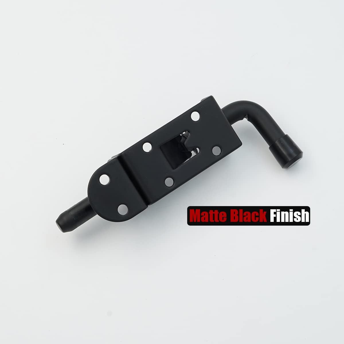 JQK Spring Loaded Latch Pin, 304 Stainless Steel Barrel Bolt Thickened 2mm Door Lock, 5 Inch Black (2 Pack), HSB300-BK-P2