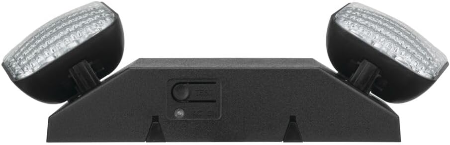 Lithonia Lighting Basics LED Emergency Light, Emergency Lighting with Dual Adjustable LED Lamp Heads, Wall Mount, Damp Location Rated, 90-Minute Backup, MVOLT, Black (EU2C B MVOLT M6)