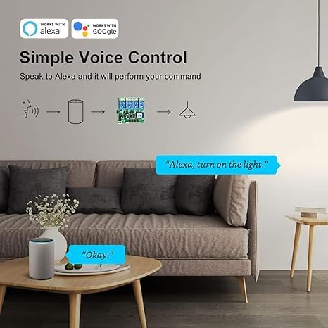 Tuya 4 Channel Updated USB 5V/AC 85-250V, Momentary Inching Self-Locking Relay Module,Tuya App Remote Control,WiFi RF Bluetooth Switch Module,Dry Contact,Compatible with Alexa Goolge Home