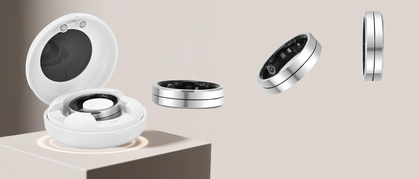 KppeX-X1 Smart Health Ring Kit-Nighttime Sleep Monitoring-Heart Rate-IP68 Waterproof Exercise Recording Fitness Tracker-No Subscription Fee Mixer#Steel Color (X1-13#)