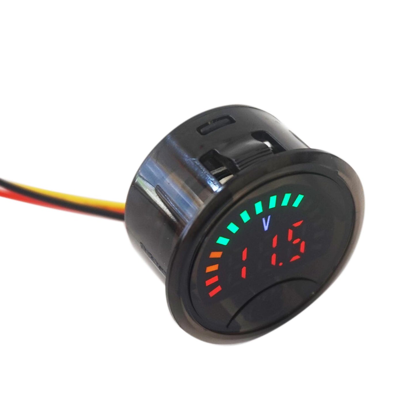 Battery Meter with LED Display, DC 7-100V Voltage Capacity Tester, 12V Digital Round Battery Monitor for Car, Golf Cart, RV, Truck, Boat, Motorcycle, Small Size