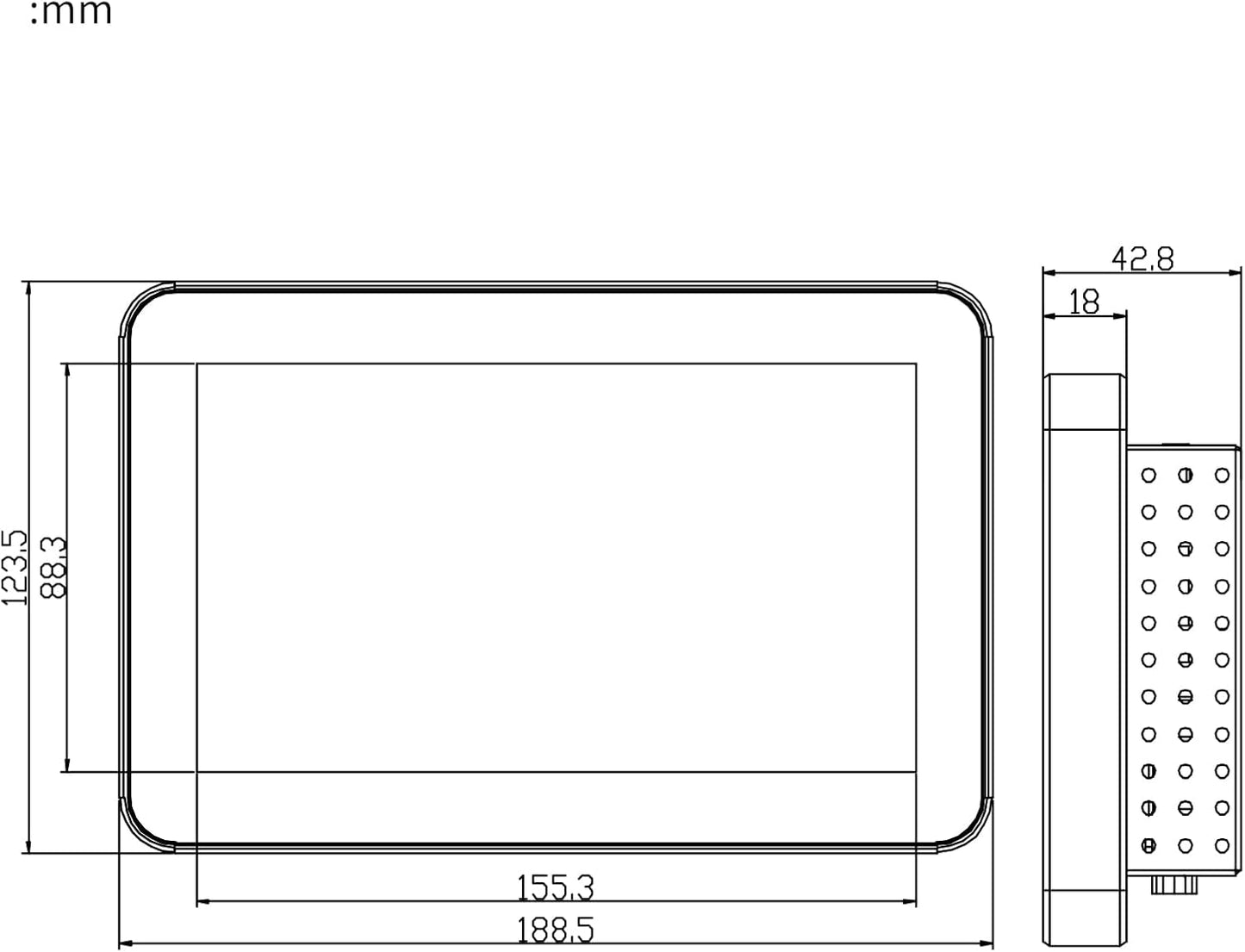GreenTouch 7 Inch Desktop Wall Mountable Multi PCAP Touch Screen Monitor HDMI/VGA Input 1024 * 600 Resolution Display