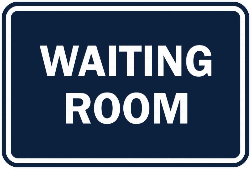 Signs ByLITA Classic Framed Waiting Room (Navy Blue/White) - Small