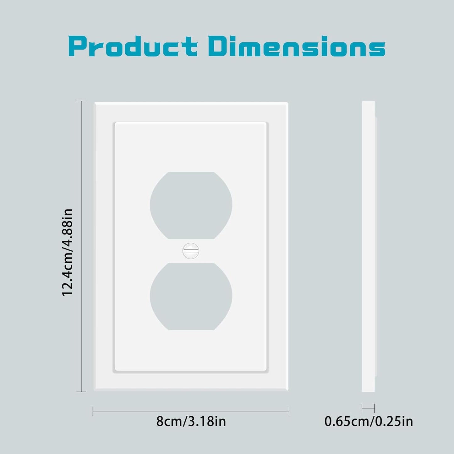 Outlet Covers Wall Plate Electrical Outlet Cover Plates Dual Receptacle Outlet Faceplate for Light Switches, Smart Switch, GFCI, Dimmers, Receptacle, USB Outlet (20 Pack, 1-Gang 4.88X3.18 Inch)
