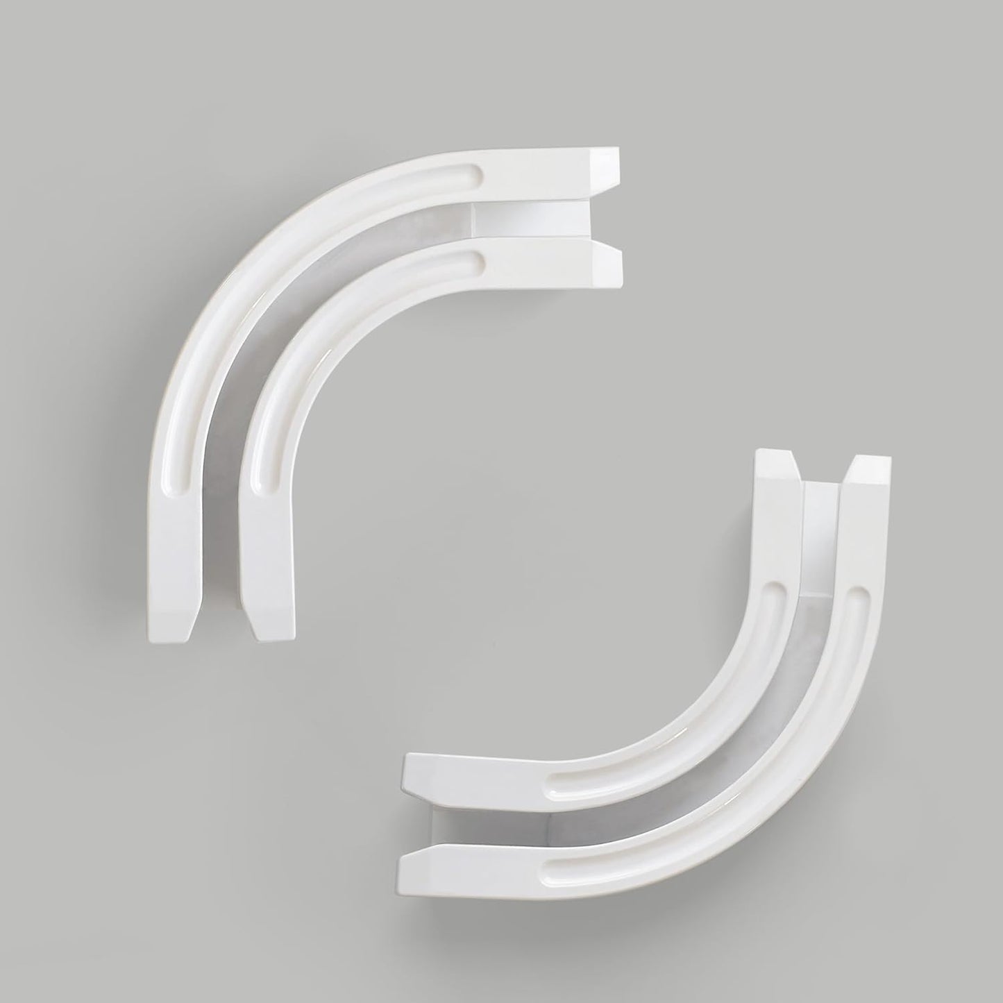 90° Curved Connectors for Ceiling Curtain Track/Wall Mounted Room Divider Curtains Tracks, White 2 PCS