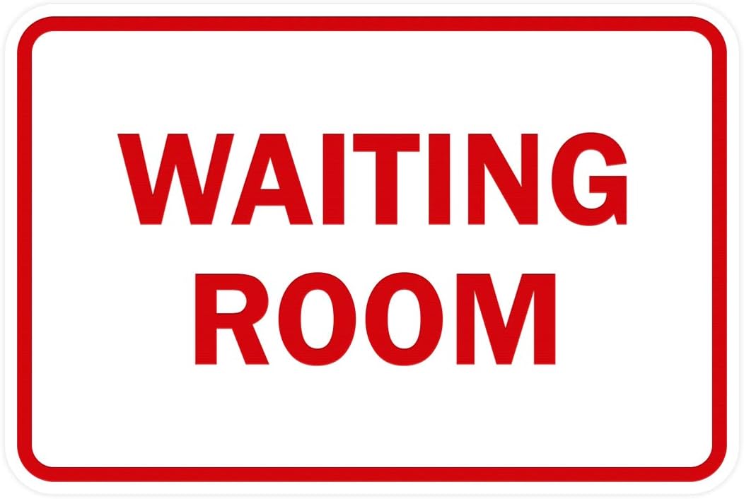 Signs ByLITA Classic Framed Waiting Room (White/Red) - Large