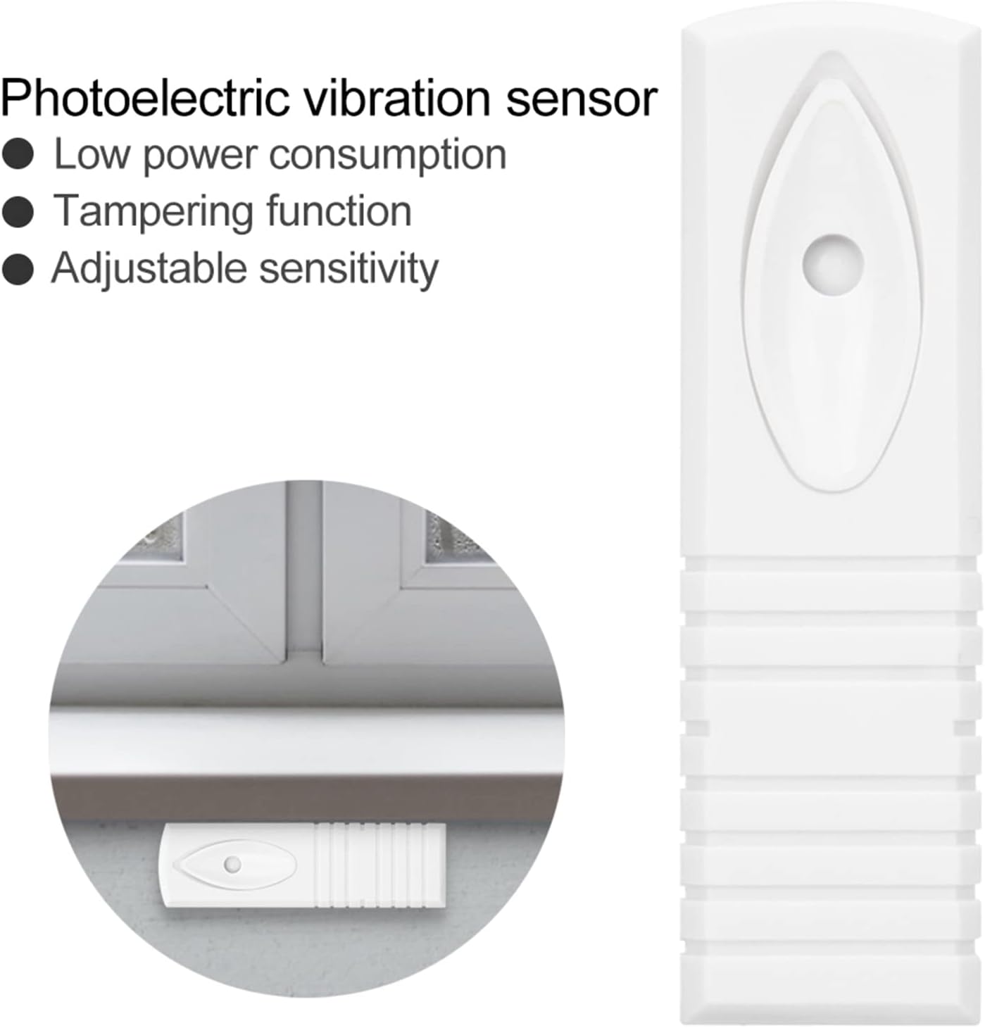 Wired Photoelectric Vibration Alarm Sensor, Home Security Detector Alarm Sensor, Wired Smart Glass Break Detector for Providing Rugged Data Protection