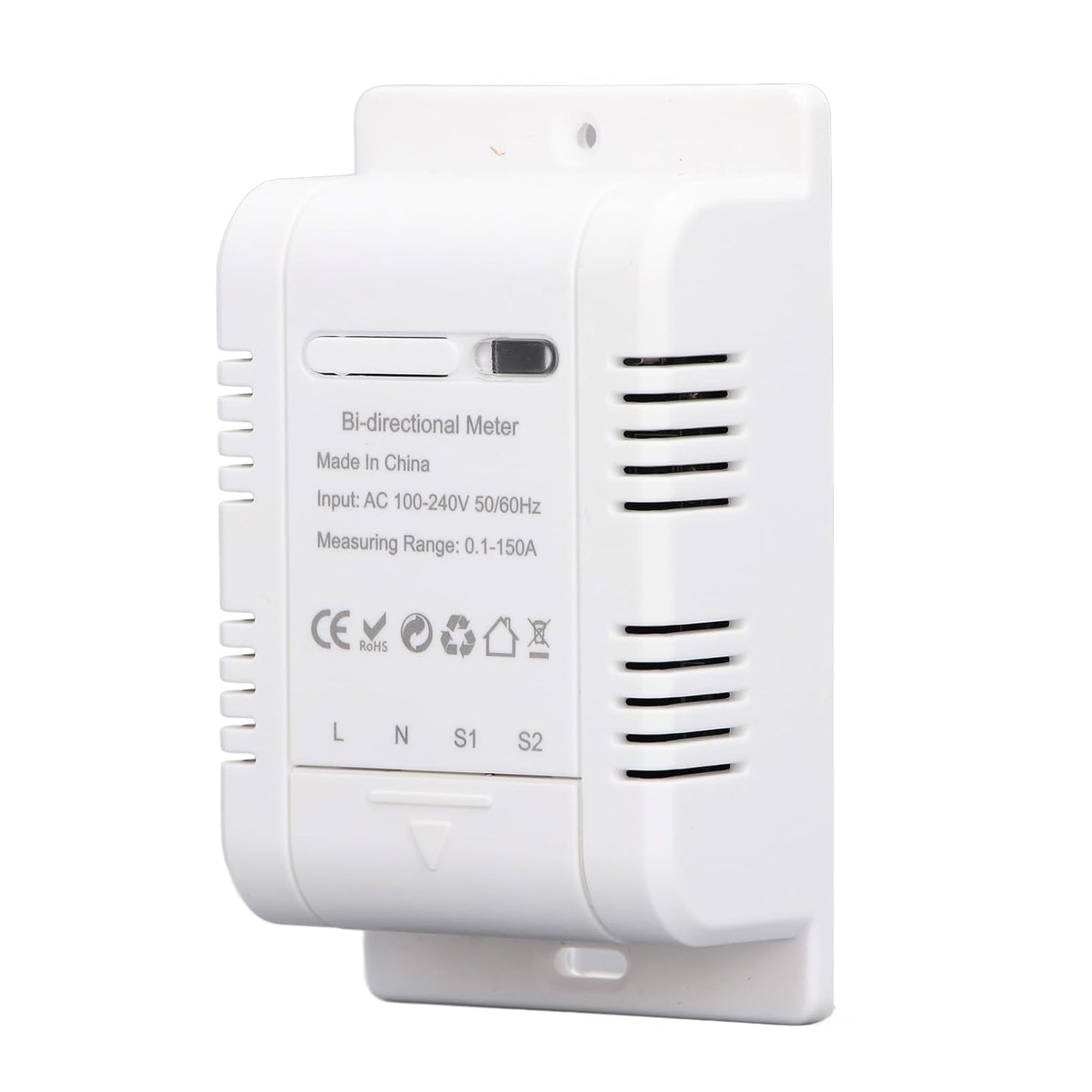 Smart Energy Meter Bidirectional Solar PV Electricity Consumption Monitor Real Time Monitoring KWh Meter for Home Solar System and Grid Usage ABS Material 93x55x30mm
