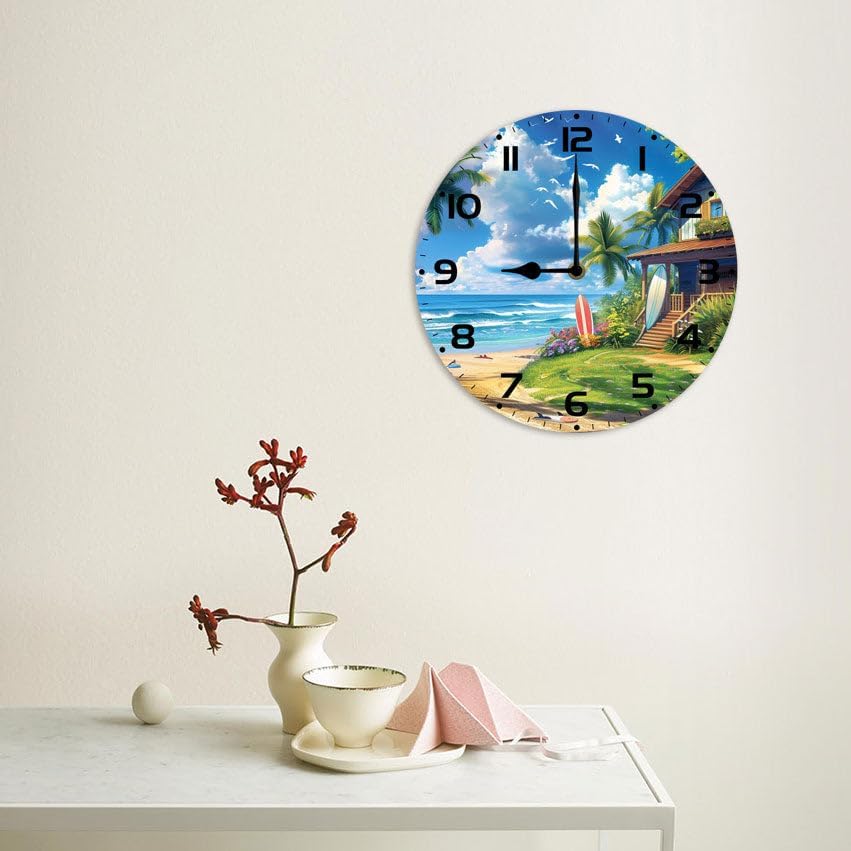 10 in Crafty Cat Crafts -123 Wood Wall Clock – Digital Time Display, Smart Home Compatible for Bedside or Workspace