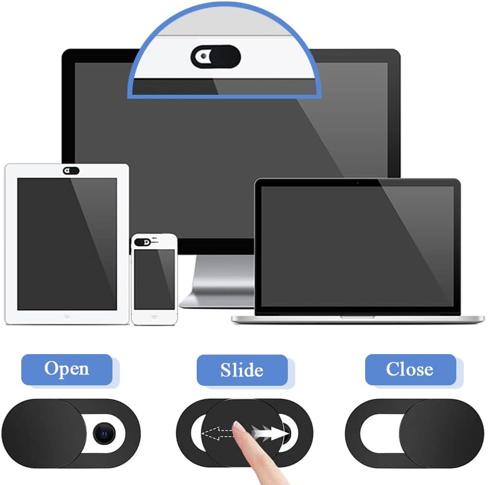 Mesee 50 Pieces Webcam Cover Slider, 0.027-Inch Ultra Thin Web Camera Protective Privacy Covering Slide Stickers for Computer, Laptop, MacBook Pro/Air, iPhone, Tablet, PC, iPad, iMac