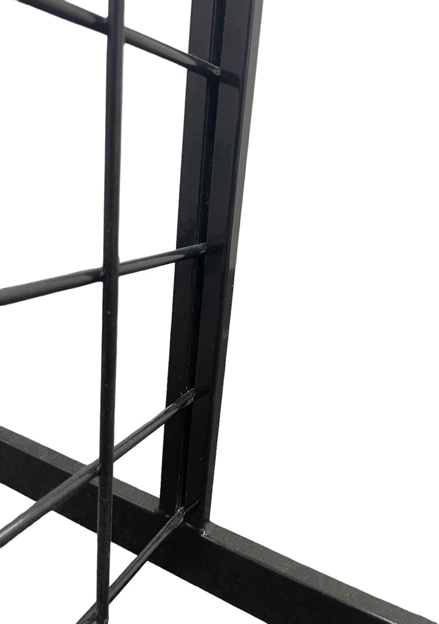 Only Hangers 2' x 6' Grid Wall Panel Floorstanding Display Fixture with Deluxe T-Style Base, Black or White. Three-Pack Combo. (WHITE WITH EZ SLIDE ON LEGS (NO HARDWARE REQUIRED))