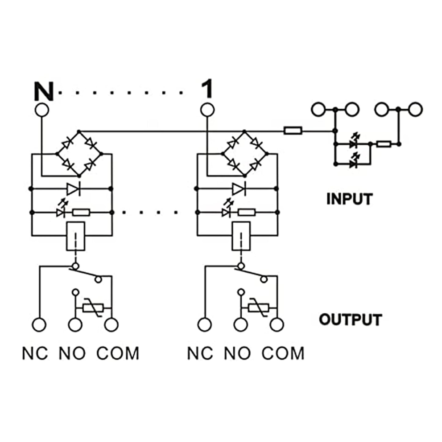 Relay Board, Relay Module 4 Channel 1 SPDT DIN Rail Mount 24V DC/AC, Interface Board(FY-T734C-D24)