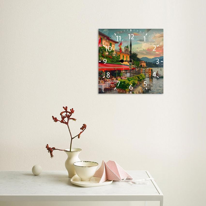 10 in Italy -267 Wood Wall Clock – Digital Time Display, Smart Home Compatible for Bedside or Workspace