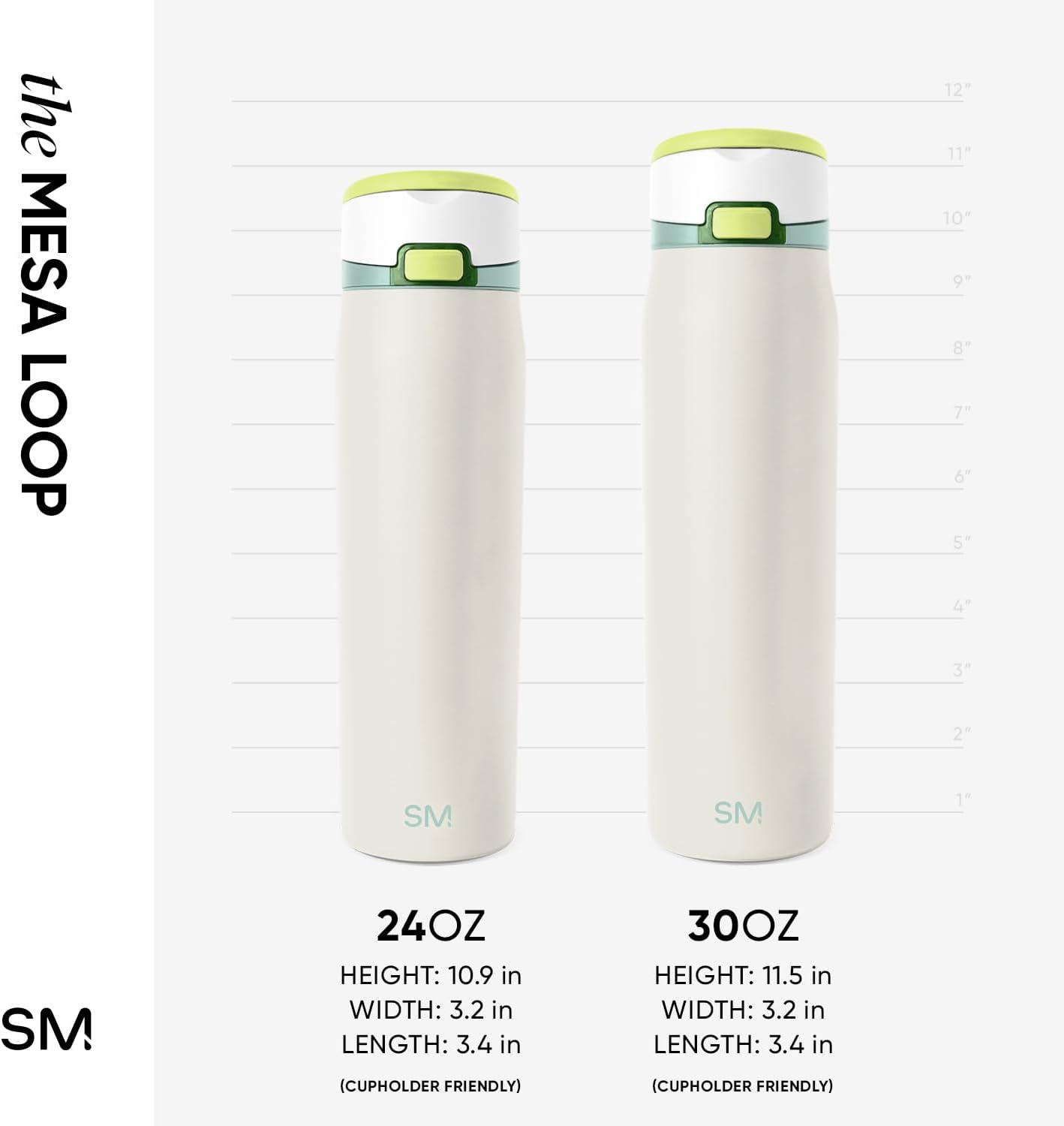 Simple Modern Mesa Loop Water Bottle with Covered Straw and Handle | 30oz Cup Holder Friendly Insulated Stainless Steel Bottles for Travel, Sports and School | Coconut