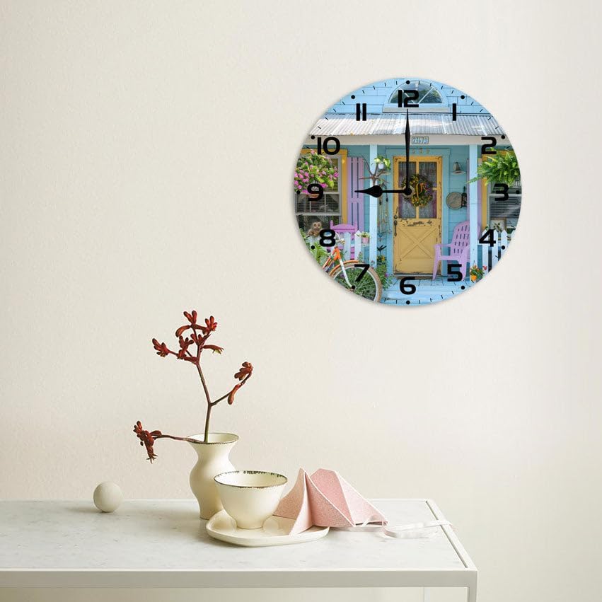 10 in Dog Pooping -124 Wood Wall Clock – Digital Time Display, Smart Home Compatible for Bedside or Workspace