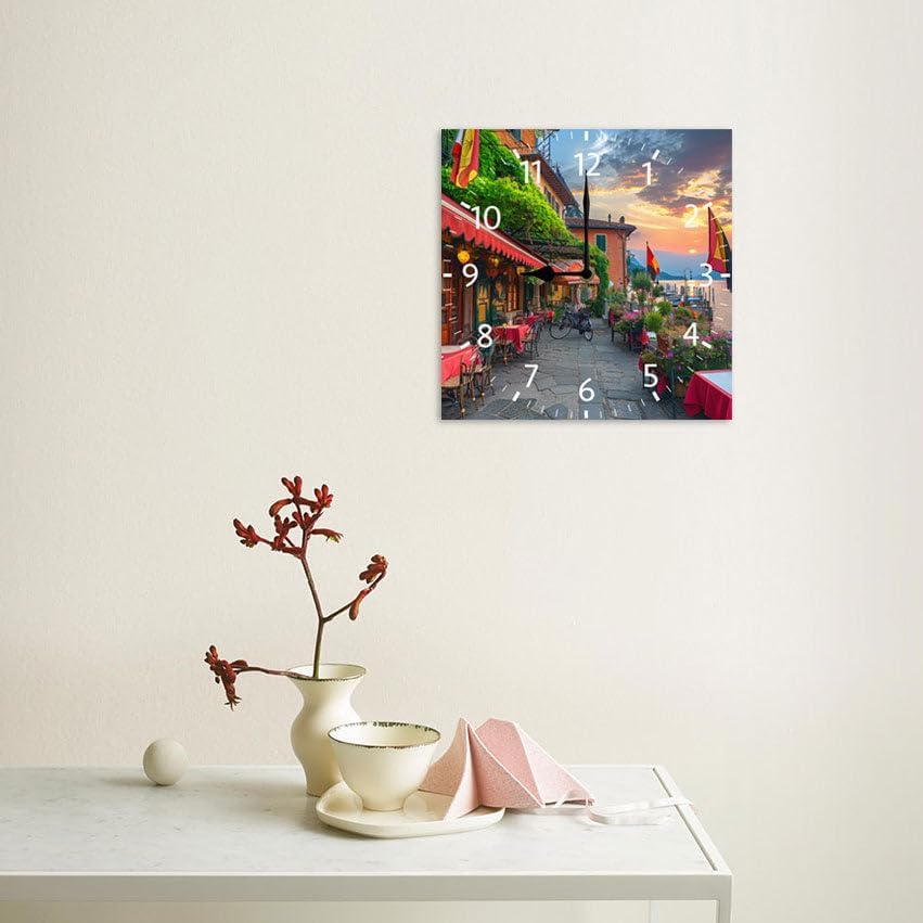 10 in Italy -291 Wood Wall Clock – Digital Time Display, Smart Home Compatible for Bedside or Workspace