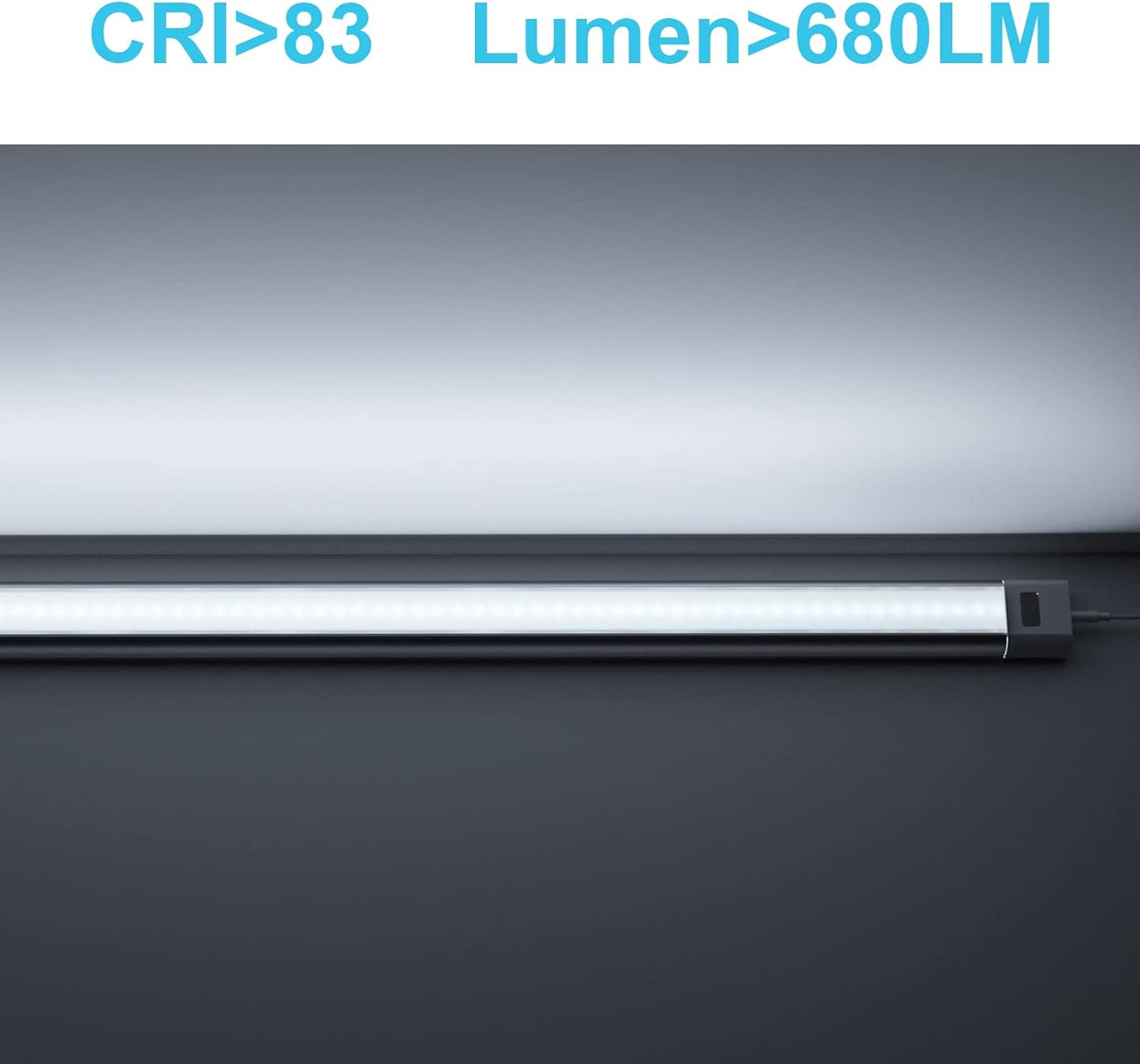 WOBANE Under Counter LED Lighting, Hand Wave Activated Lighting,Under Desk Light Bar,24 inch Dimmable Panel for Kitchen,Shelf,Cupboard,Closet,Workbench,Cabinet,6000K White