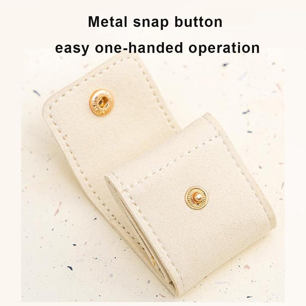 3Pcs Mini Travel Jewelry Bag with Buckle,Small Travel Jewelry Organizer Case,Foldable Jewelry Roll for Journey Rings, Necklaces, Earrings, Bracelets-Lightweight Jewelry Storage Organizer