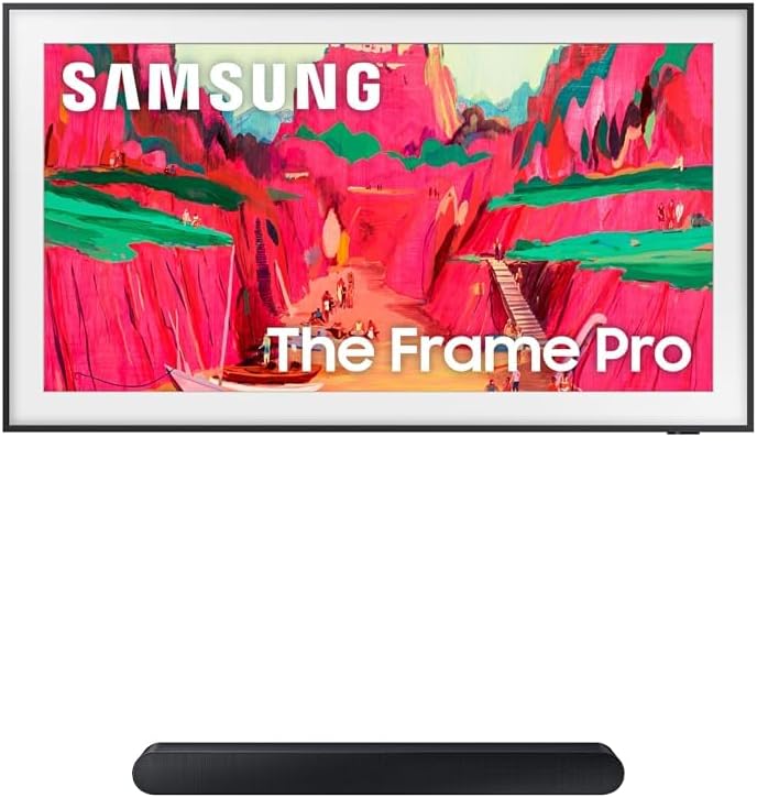 Samsung 75-Inch Class The Frame Pro LS03FW 4K Neo QLED Mini LED Smart TV (2025 Model) with Wireless One Connect + SAMSUNG S60D 5.0ch Soundbar w/Wireless Dolby Atmos Audio, HW-S60D/ZA