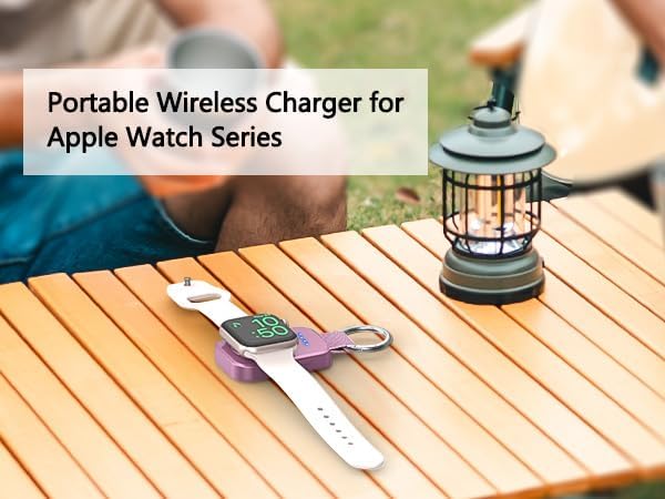 Portable Charger for Apple Watch,Wireless Magnetic iWatch Charger Fast Charging Keychain Travel Accessories 1000mAh Power Bank Smart Watch Chargers for Apple Watch 11/10/9/8/7/6/SE/5/4/3/Ultra 3 2