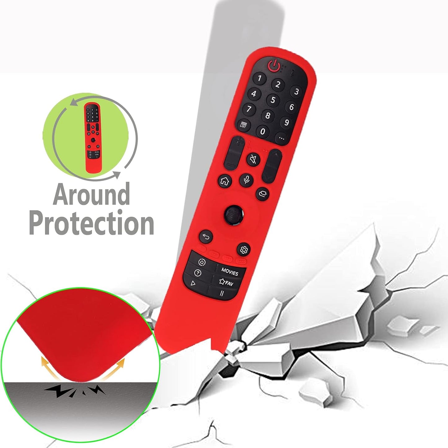 Hi Color Silicone Cover for MR24GA/MR21GA/MR22GN/MR23GA Protective Case Compatible with LG Magic TV C2 C3 G3 OLED Remote Control Slicone Sleeve with Lanyard(Black)