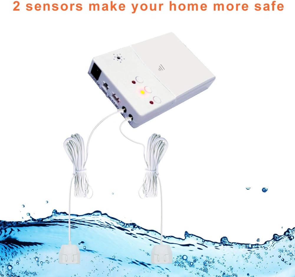 E-SDS Water Leak Detector with Shutoff Valve Sounds Alarm, Automatic Water Leak Shut Off Valve System for Pipes 3/4 NPT, Flood Prevention for Laundry,Water Heaters and More