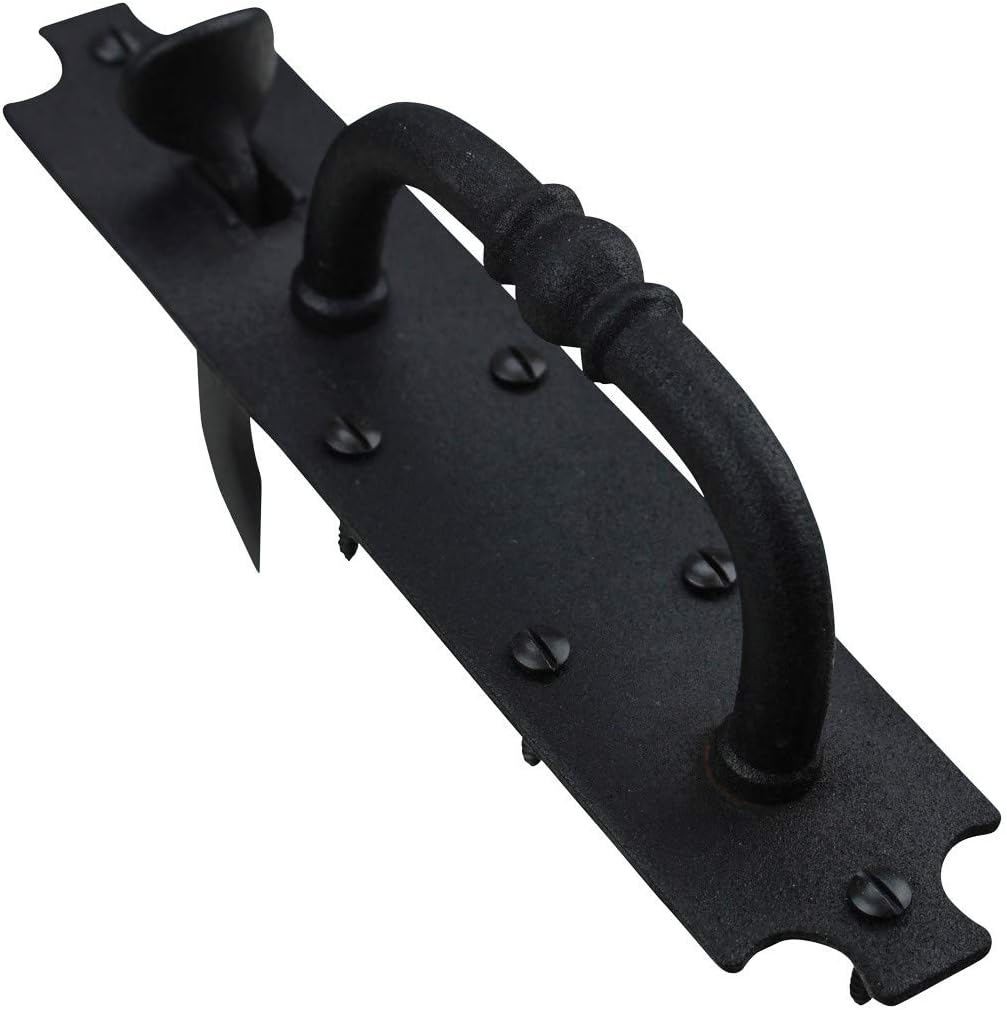 Black Cast Iron Norfolk Door Latches Traditional Gate Or Door 8" Tall Thumb Latches Black Powder Coated Two Sided Gate Latch Locks with Mounting Hardware | Renovators Supply Manufacturing Pack of 3