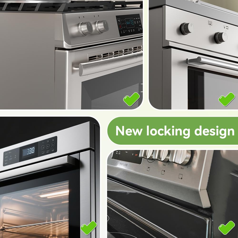 SAFELON 1 PC Baby Safety Oven Door Lock, Kitchen Safety Locks for Babies, Childproof Oven Locks for Kids, Heat-Resistant, No Screws & Drilling (White)