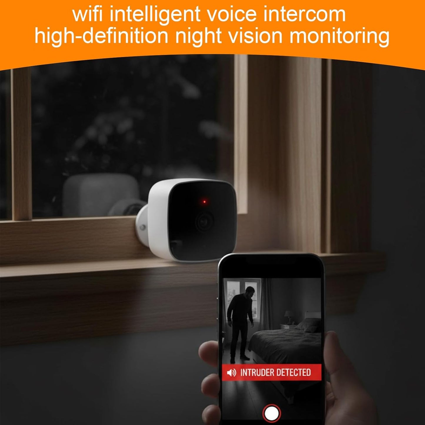 Saker Smart 2K Window Security Camera,2K Dome Security Camera for Indoor Use, 3MP Ultra-Clear Picture with Enhanced Color Night Vision, Wireless Stick-On Installation (with 32GB TF Card)