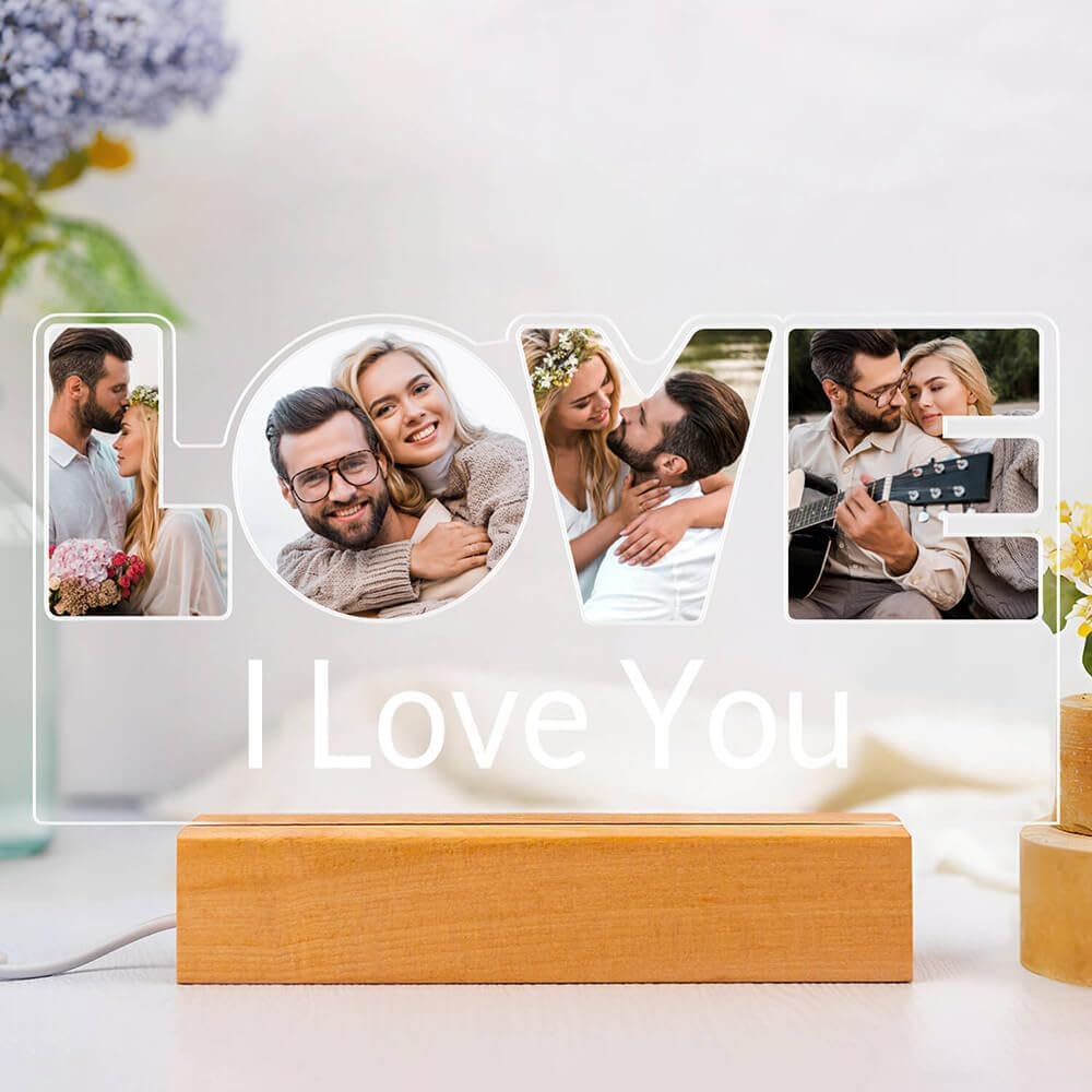Custom Picture Frames, Personalized Photo Frames, Customized Picture Frame, Personalized Anniversary Valentines Day Gifts for Women Men Her Him Girlfriend Boyfriend Couple Mom Dad Family Pet