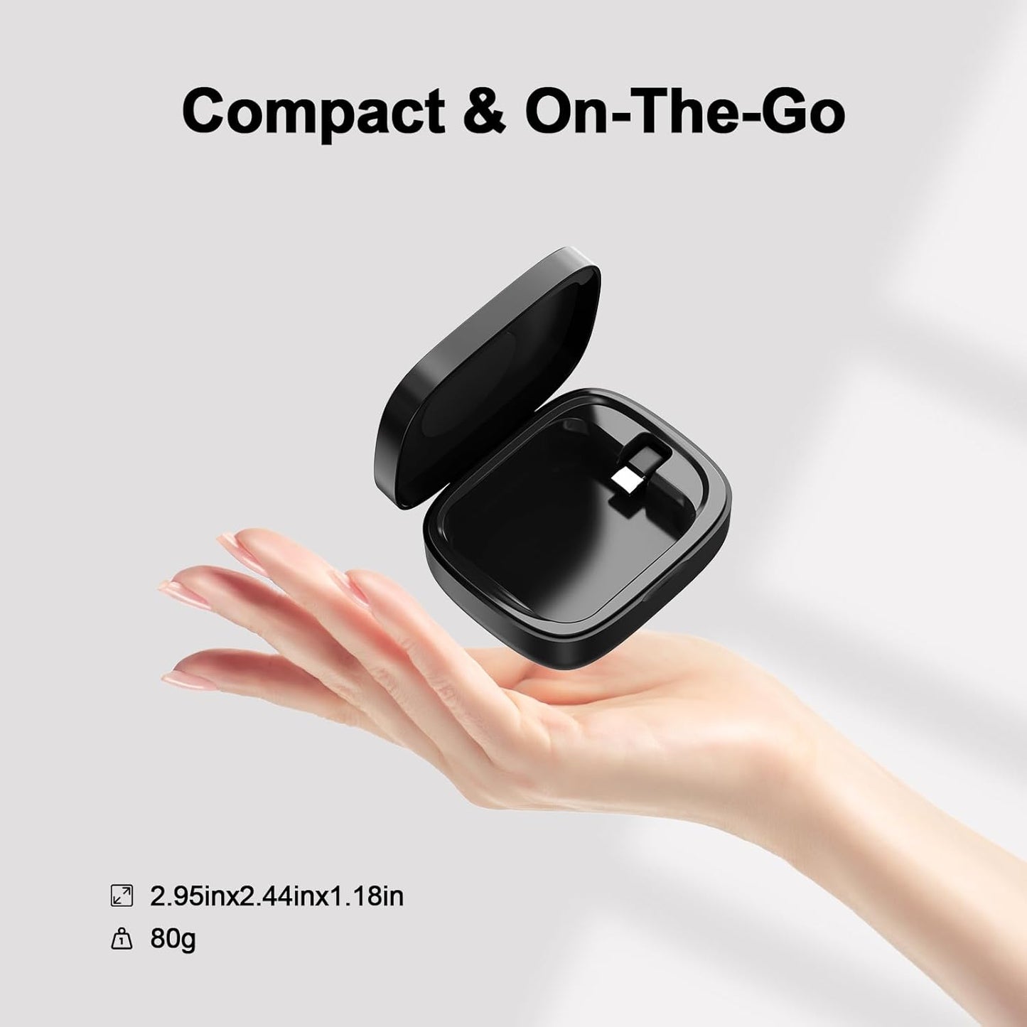 Wireless Charging Case for Oura Ring 4 & 3 Charger, 1000mAh Portable Travel Charger Station Fits All-Sized Ring Gen 4 & 3, 30-Day Runtime (Official Charger NOT Included)