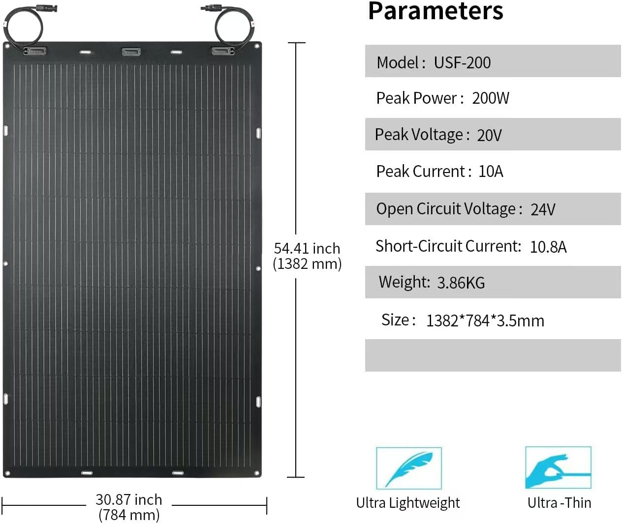 400W Flexible Solar Panel Greenmagic 2 PCS 200W Solar Panels IP68 Waterproof 20V Ultra Thin Lightweight Charger for RV Marine Boat Cabin Van Car Uneven Surfaces Monocrystalline Bendable