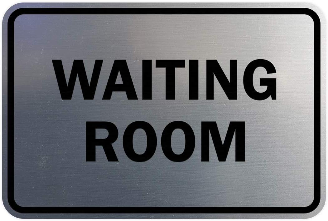 Signs ByLITA Classic Framed Waiting Room (Brushed Silver) - Large