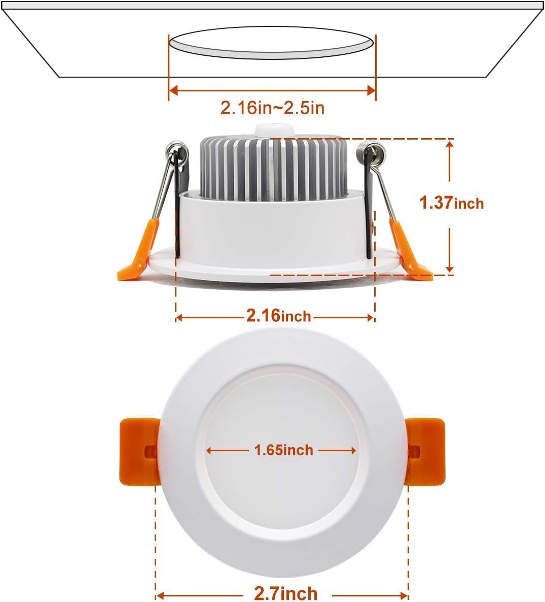 YGS-Tech Smart 2 Inch LED Recessed Lighting RGB WiFi Downlight, 5W Compatible with Alexa and Google Home, Dimmable RGB & CCT 2700-6500K Color Changing, 120V Ceiling Light with LED Driver (4 Pack)