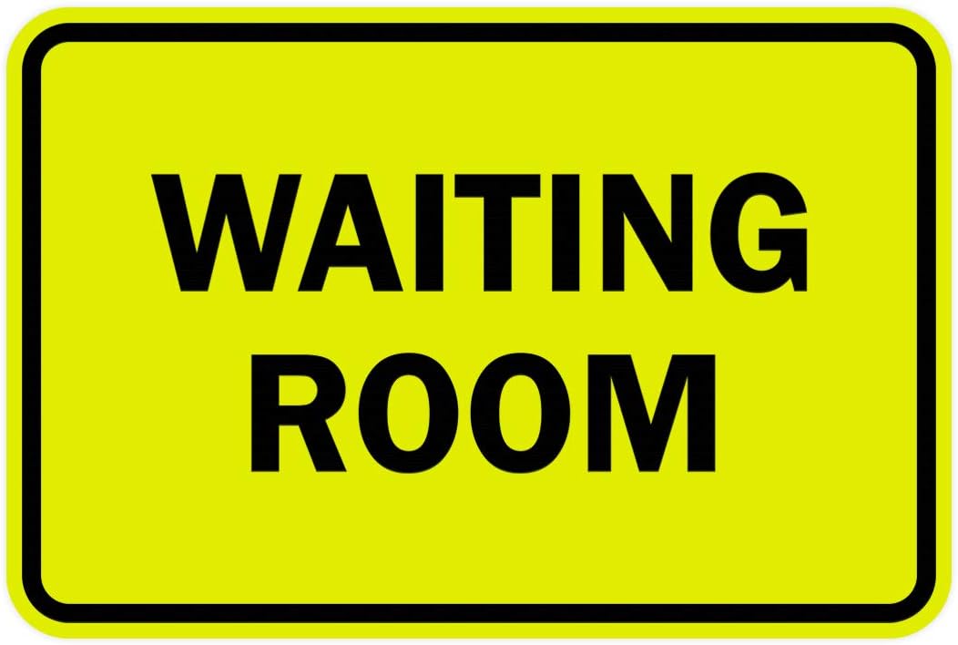 Signs ByLITA Classic Framed Waiting Room (Yellow/Black) - Small