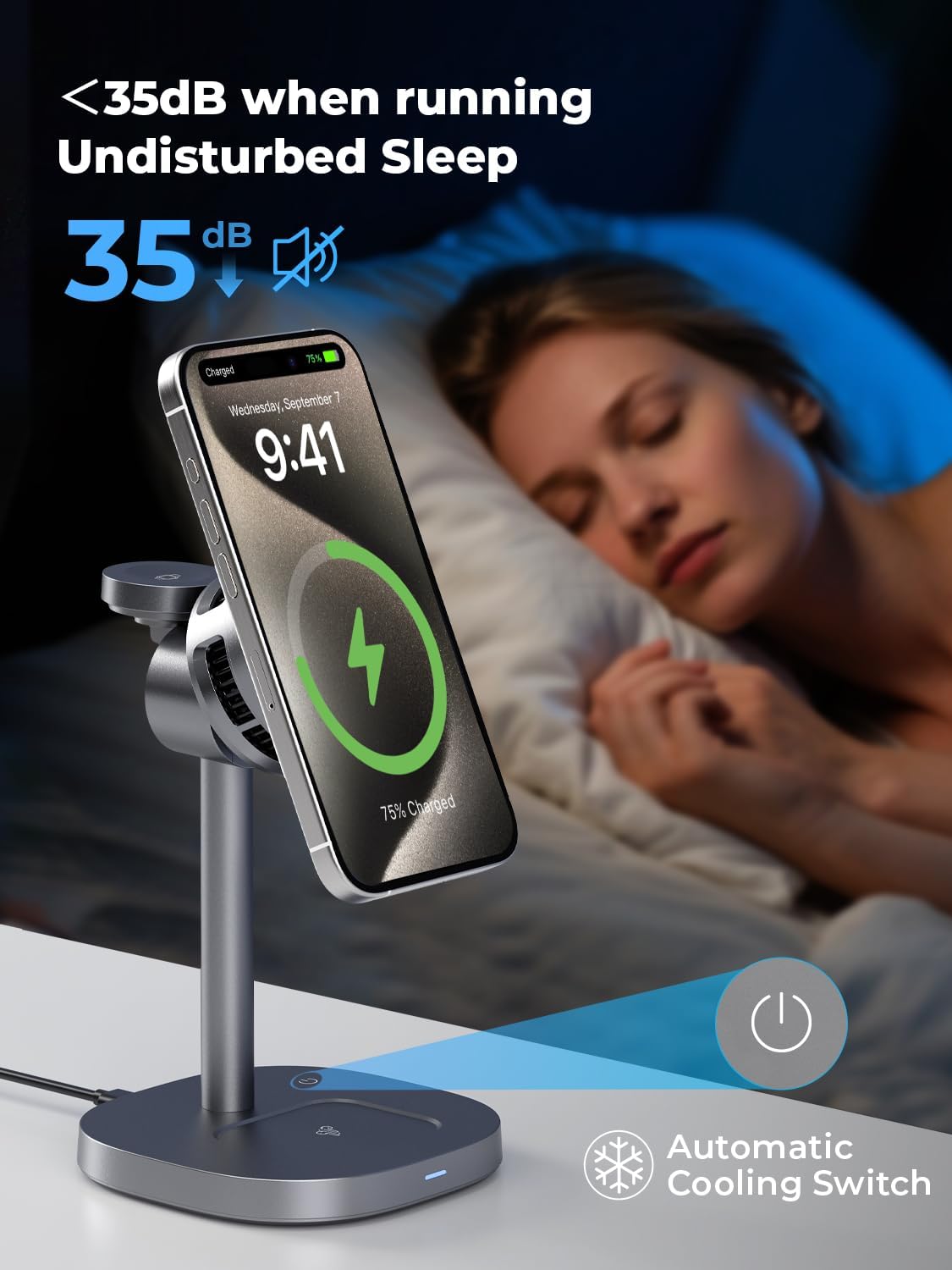 havit 3 in 1 Wireless Charging Station, Qi2 15W Cooling Magnetic Charging Stand, MagSafe Fast Wireless Charger for iPhone 17/16/15/14 Series, Apple Watch, AirPods, 45W Adapter Included
