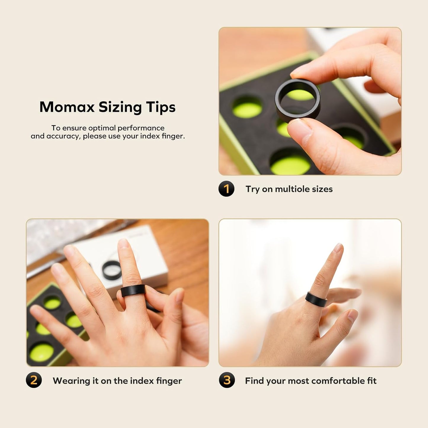 MOMAX Ring Gifting Sizing Kit - Unique Sizing - Give The Gift of Health(Smart Ring Not Included)