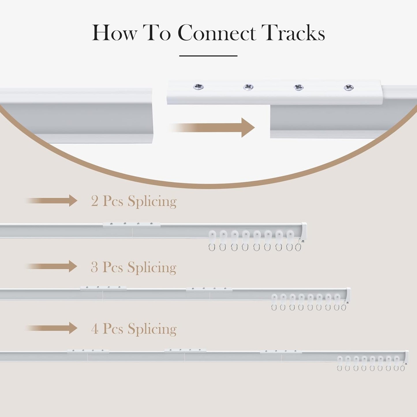 Flexible Ceiling Curtain Tracks, Ceilings Track for Curtains, Aluminum Curtains Track Ceilings Mount,Wall Mount Curtain Rail, Ceiling Curtain Rod, Sliding Curtain Tracks with Clips (White 21FT)