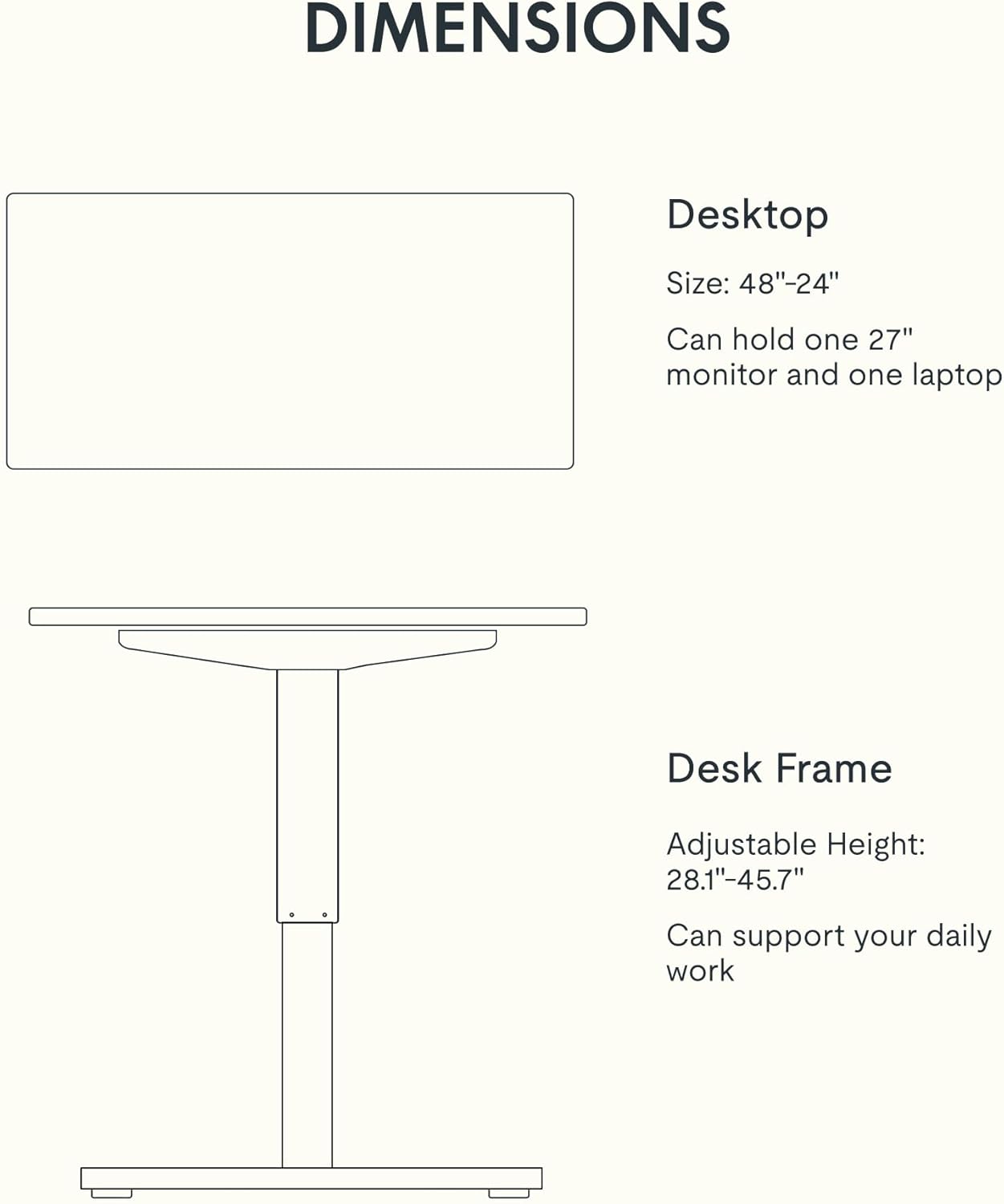 FLEXISPOT EN1 Bamboo Standing Desk, 48 x 24 Inches Whole-Piece Electric Height Adjustable Desk (Black Frame + Bamboo Top, 2 Packages)