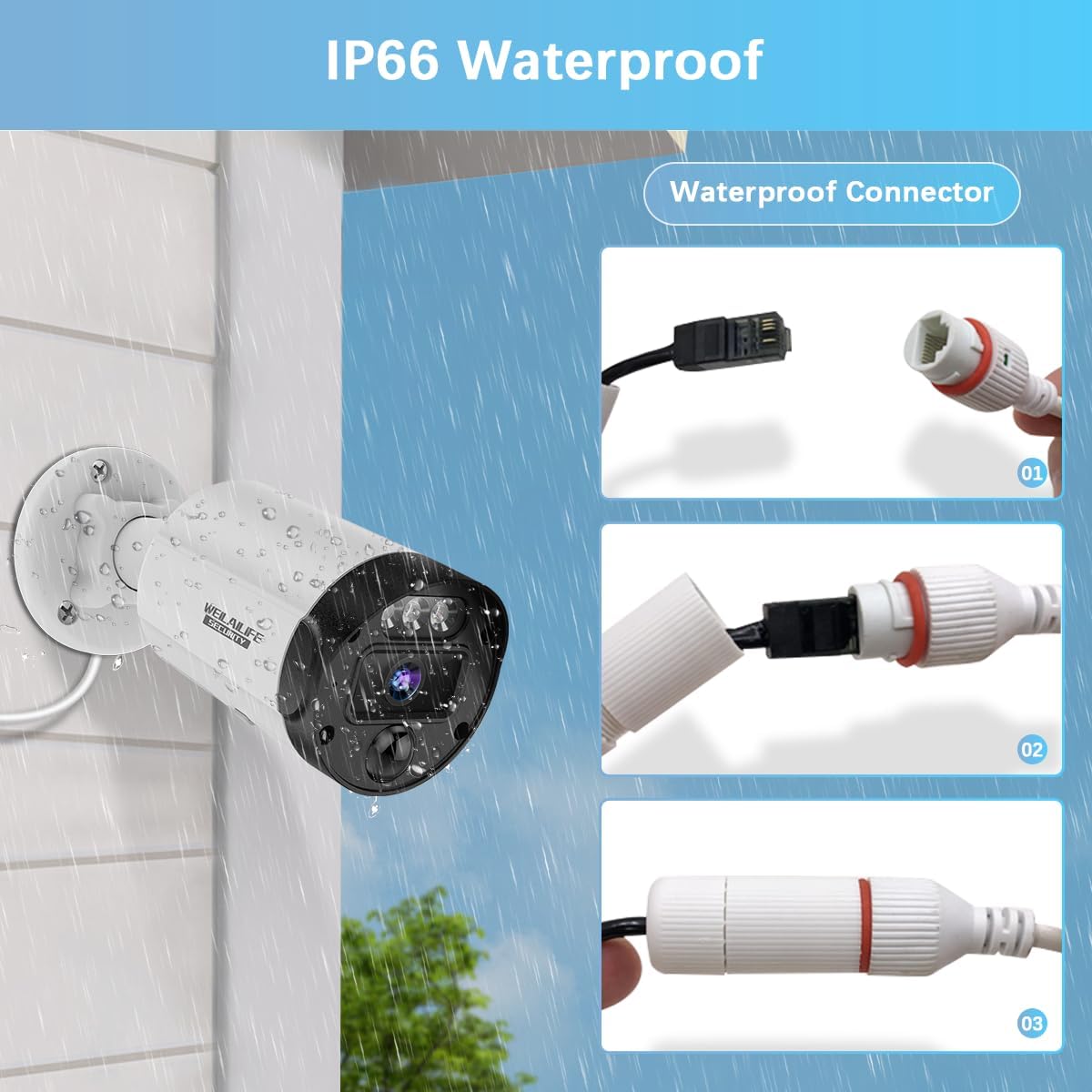 【2-Way Audio & 130° Ultra Wide-Angle】 4K 8MP Outdoor Wired Security Camera System, Wired Home Security Camera System, Home Surveillance DVR Kits
