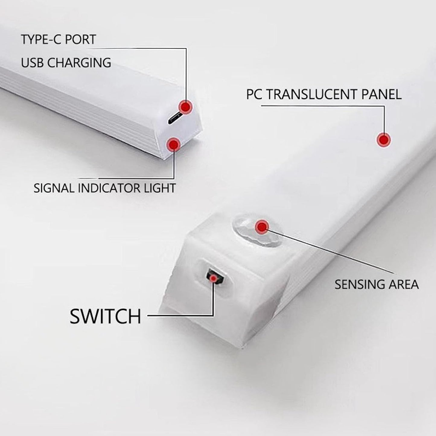 4 PCS Punch-Free Smart Sensor Magnetic Rechargeable Led Lights, Motion Sensor Light Indoor, USB C Rechargeable Closet Under Counter Lighting for Kitchen,Cupboard,Wardrobe (7.8in Warm Light)