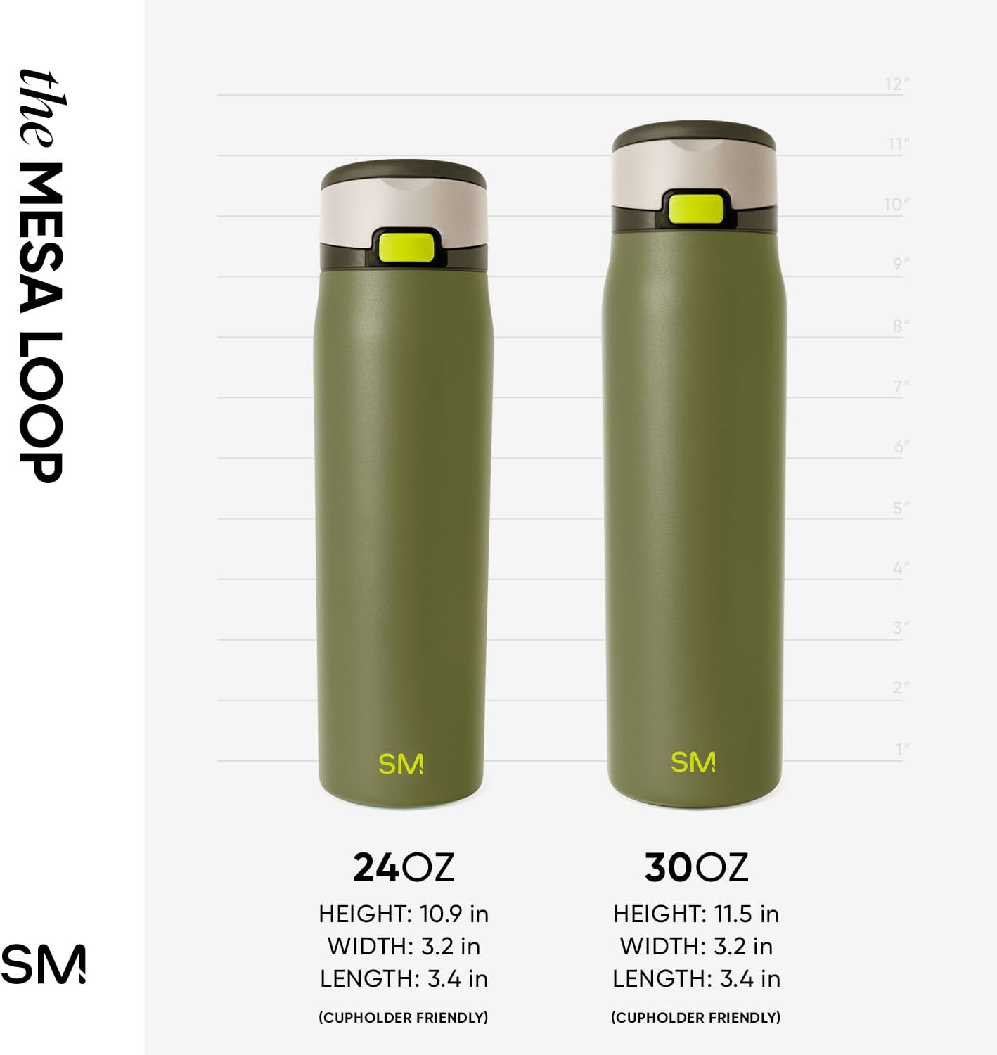 Simple Modern Mesa Loop Water Bottle with Covered Straw and Handle | 30oz Cup Holder Friendly Insulated Stainless Steel Bottles for Travel, Sports and School | Cricket