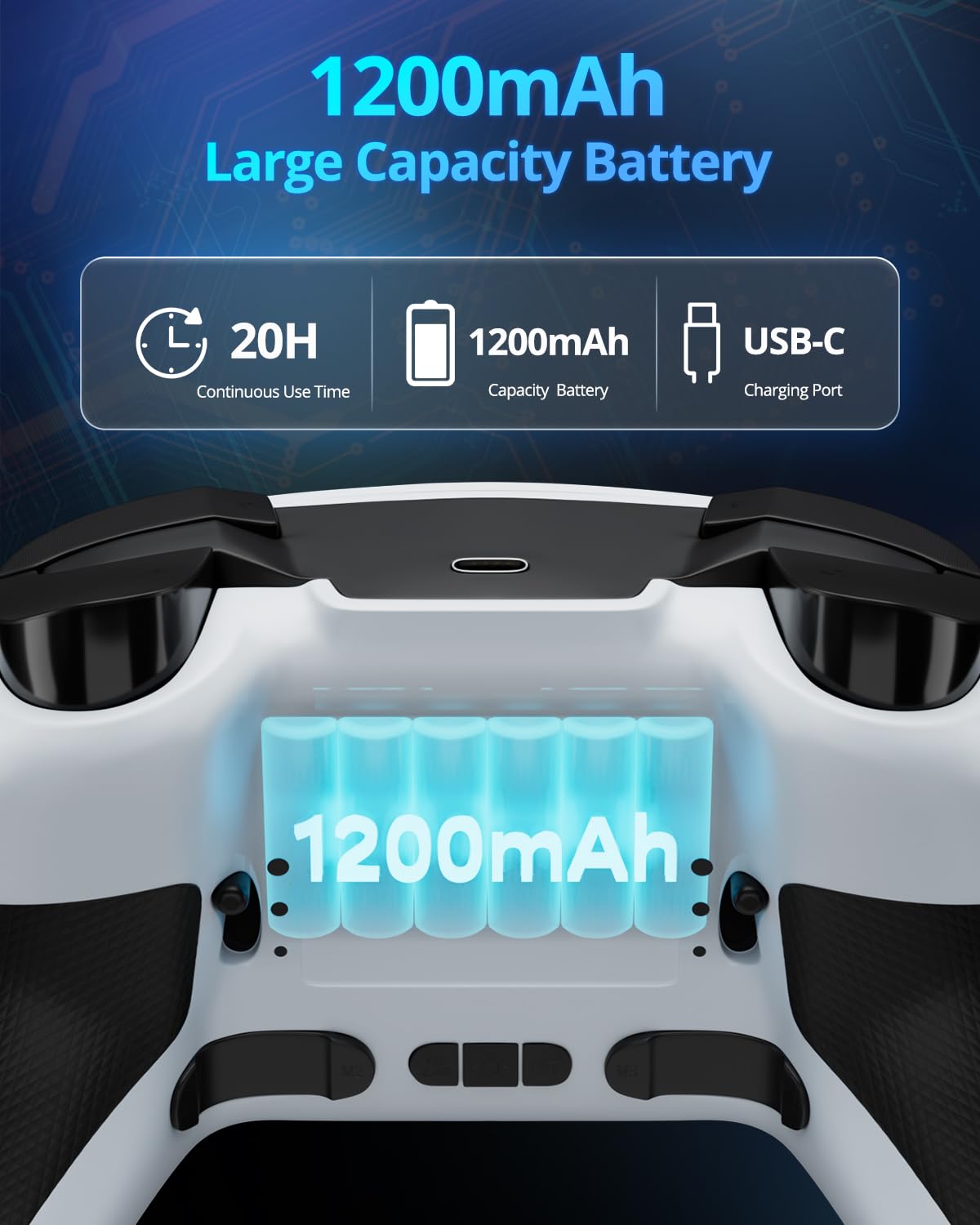 Multi-Platform Wireless Controller, PC Gaming Controller with 2.4G Adpater/Hall Joysticks/Hall Triggers/1200 mAh Battery/4 Programmable Buttons/RGB Lighting, Compatible with PC Windows 7/8.1/10/11, Switch/OLED/Lite, iOS, Android, Steam-White