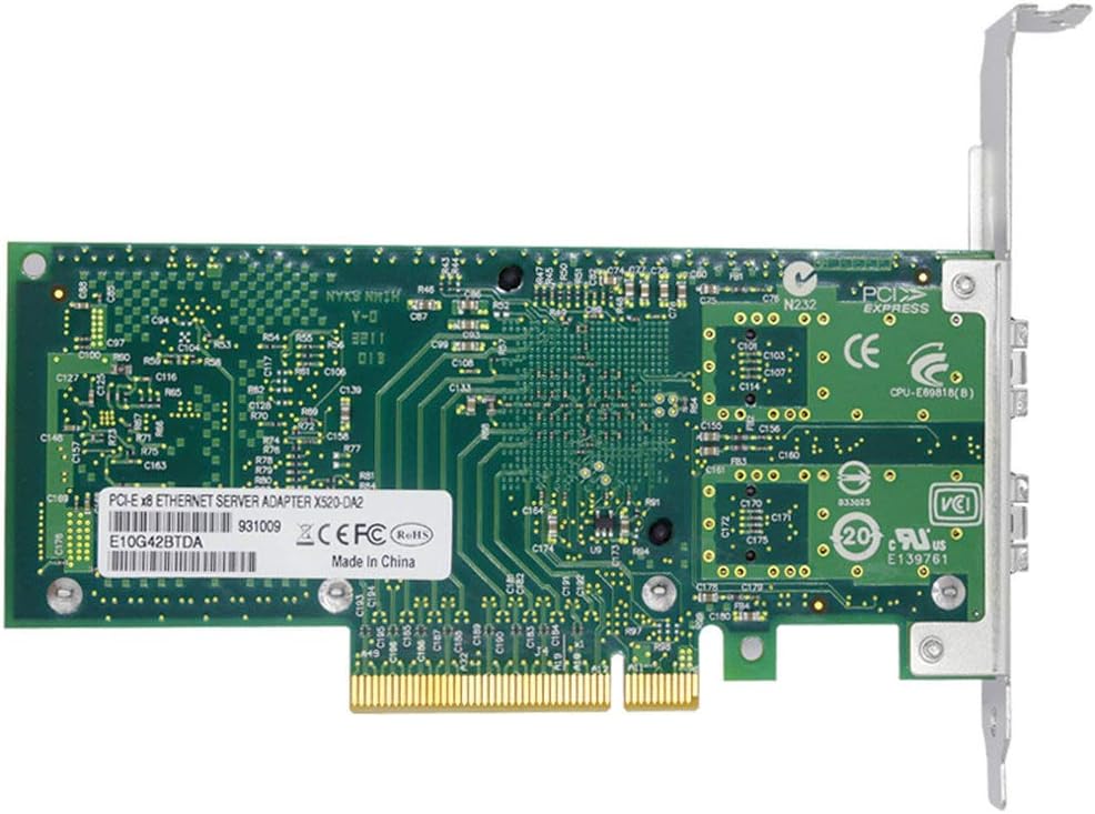 with Intel 82599 Chipset X520-DA2 10G PCI-E X8 Ethernet Server Adapter NIC with 2 SFP+ SR Module