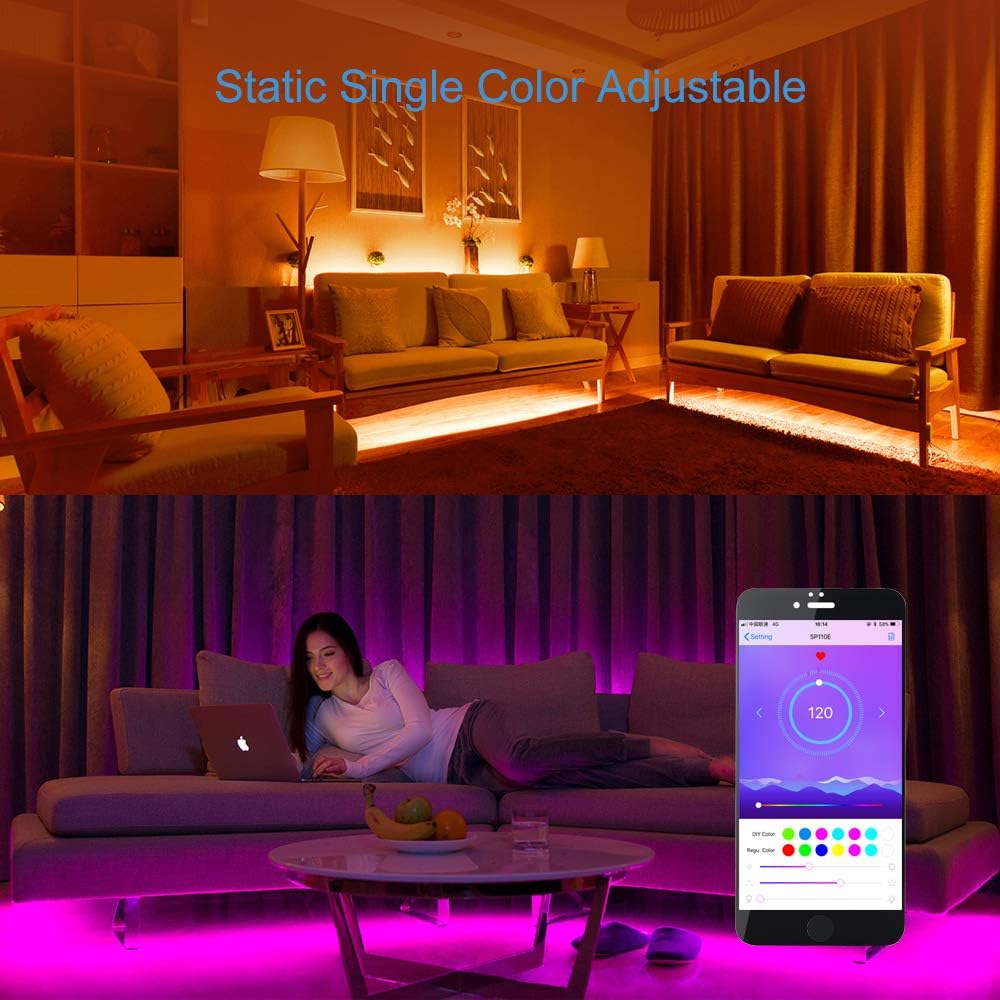ALITOVE WS2812B WS2811 Addressable LED Bluetooth Controller iOS Android App Wireless Remote Control DC 5V~24V for SK6812 SK6812-RGBW WS2812 SM16703 Dream Color Programmable RGB LED Strip Pixel