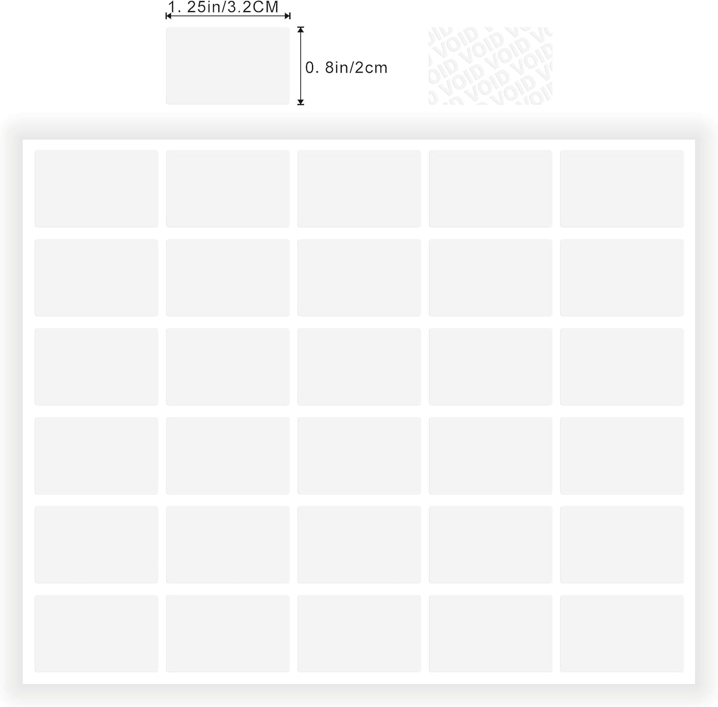 Transparent Blank Tamper Evident Labels Crystal Clear Sealing Package Seal Self Adhesive Security Warranty Void Tamper Proof Stickers (500pcs Rectangle)