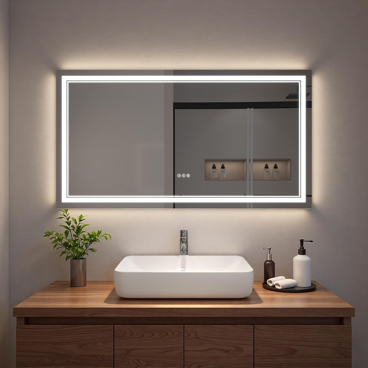 LED Bathroom Mirror with Lights, Wall Mirrors