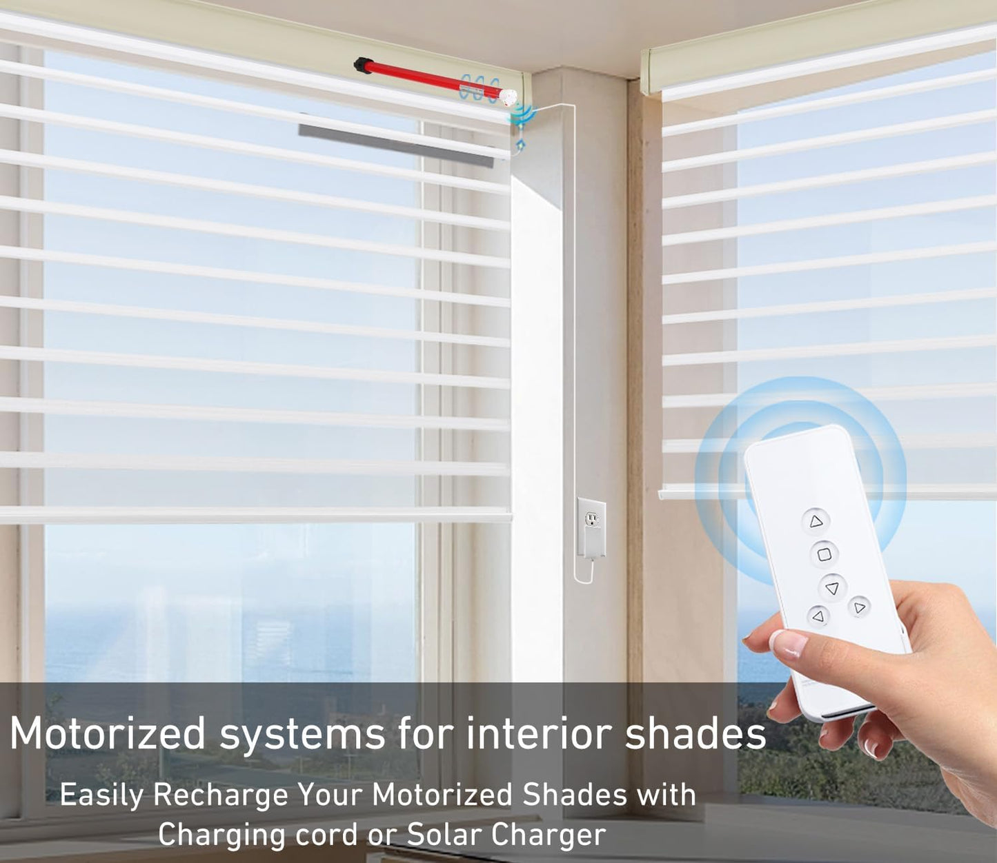 Rollerhouse 1.25" (32mm) Battery Powered Electric Shade Motor Blinds Tubular Motor Kits Compatible with 1-1/4" Roller Blind Tube