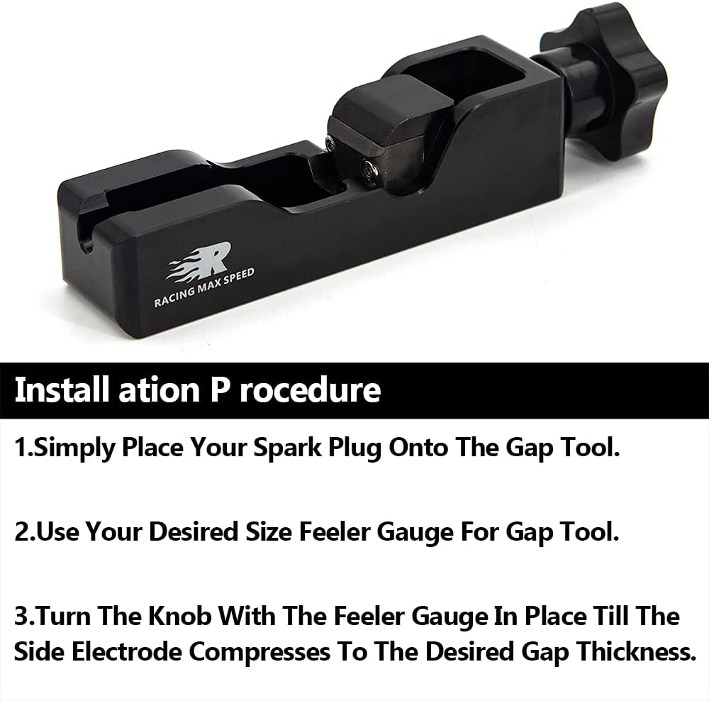 Universal Spark Plug Gap Tool Compatible with Most 10mm 12mm 14mm 16mm Spark Plugs Black - 1 Set with Feeler Gauge