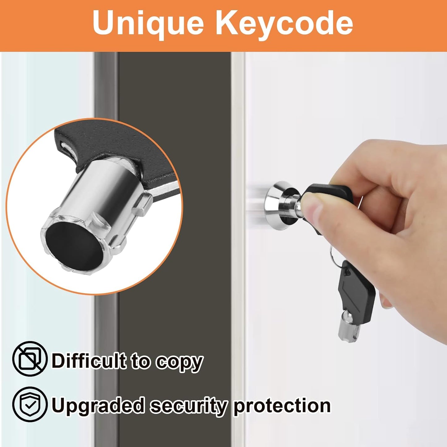 Cam Lock RV Storage Locks Black RV Compartment Keyed Alike,1" Cylinder Fits on 3/4" Max Door Thickness, Trailer Replacement Set with Keys, Chrome Finish (8, 1 Inch)